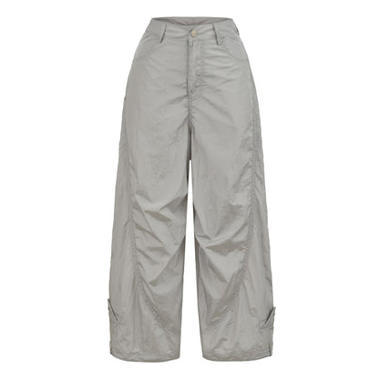Splithtcing loose wide leg straight leg pants for women's quick drying jathtzz dance casual pants