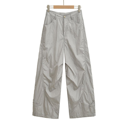 Splithtcing loose wide leg straight leg pants for women's quick drying jathtzz dance casual pants