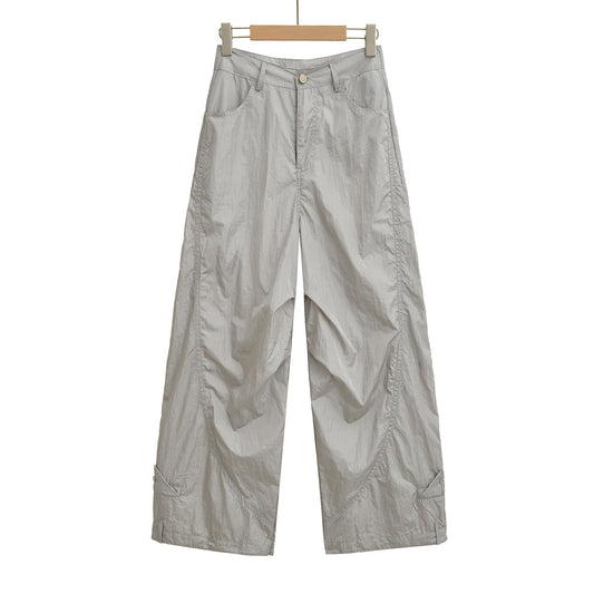 Splithtcing loose wide leg straight leg pants for women's quick drying jathtzz dance casual pants
