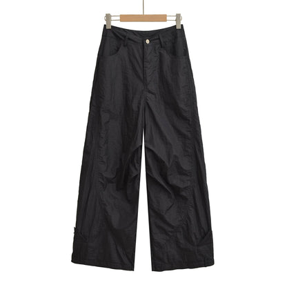 Splithtcing loose wide leg straight leg pants for women's quick drying jathtzz dance casual pants