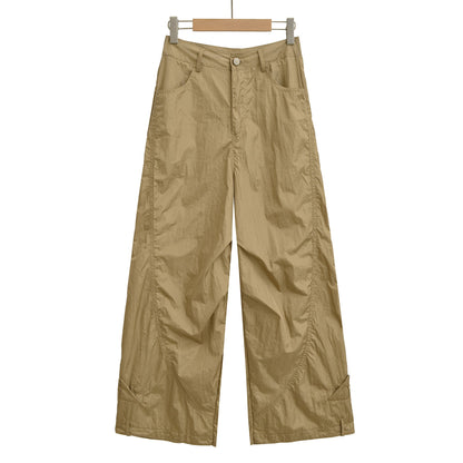 Splithtcing loose wide leg straight leg pants for women's quick drying jathtzz dance casual pants